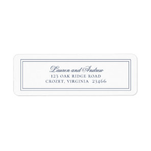 Navy Blue Modern Minimalist Return Address Label