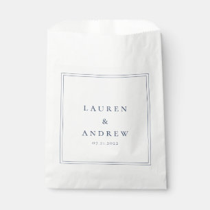 Navy Blue Modern Minimalist Wedding Favor Bags