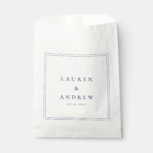 Navy Blue Modern Minimalist Wedding Favor Bags