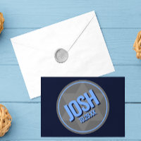 Navy Blue Modern Name Logo Bar Mitzvah