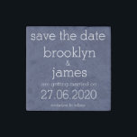 Navy Blue Modern Save The Date Stone Magnets<br><div class="desc">Navy blue modern Save The Date wedding stone magnets with customizable text</div>