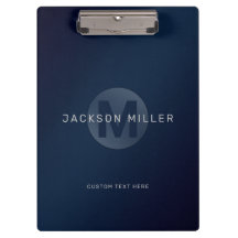 Navy blue modern simple personalized monogram