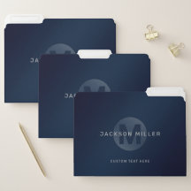 Navy blue modern simple personalized monogram