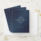 Navy blue modern simple personalized monogram