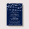 Navy Blue Modern String Lights Rehearsal Dinner