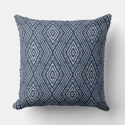 Navy Blue Modern Throw Pillow
