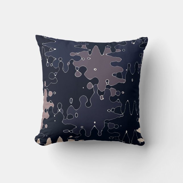 Navy Blue Modern Unique Trendy Style Throw Pillow (Front)