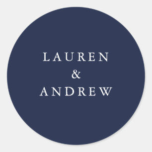 Navy Blue Modern Wedding Envelope Seals