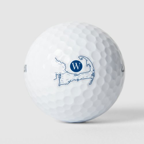 Navy Blue Monogram Cape Cod Golf Balls