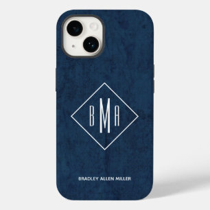 Navy Blue Monogram Case-Mate iPhone 14 Case
