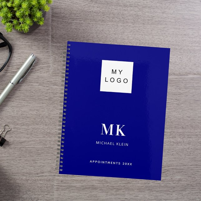 Navy blue monogram initials business 2027 planner (Creator Uploaded)