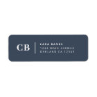 Navy Blue Monogram Modern Return Address