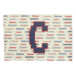 Navy Blue Monogram Name Gifts for Kids Bedding Pil Pillow Case
