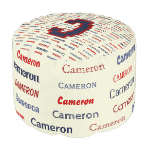 Navy Blue Monogram Name Gifts for Kids Bedding Pouf