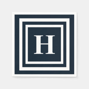 Navy Blue Monogram Napkins