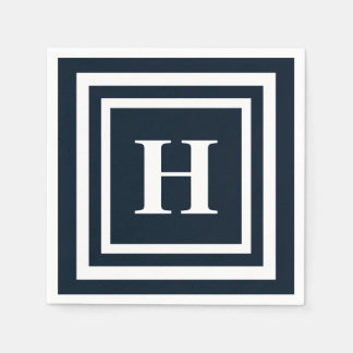 Navy Blue Monogram Napkins