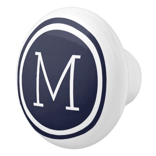 Navy Blue Monogram Personalized Drawer Knob