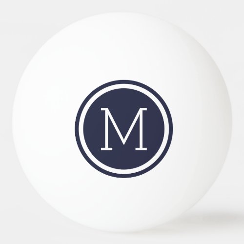 Navy Blue Monogram Personalized Ping Pong Balls