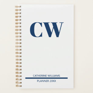 Navy Blue Monogram Personalized Planner