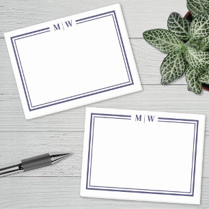 Navy Blue Monogram Post-it Notes