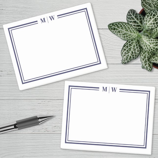 Navy Blue Monogram Post-it Notes (Navy Blue Monogram Post-it Notes)