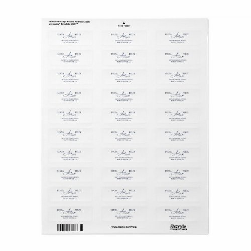 Navy Blue Monogram Return Address  Label