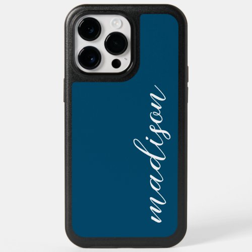Navy Blue Monogrammed 18th birthday  OtterBox iPhone 14 Pro Max Case