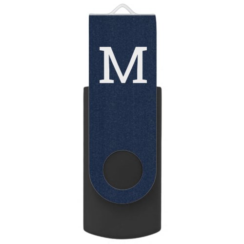 Navy Blue Monogrammed Initial Flash Drive