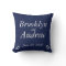 Navy Blue Monogrammed Nautical Wedding Pillows