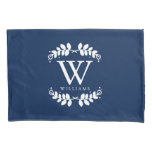 Navy Blue Monogrammed Pillow Case at Zazzle