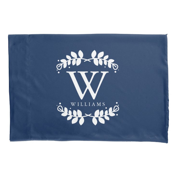 Navy Blue Monogrammed Pillow Case Zazzle