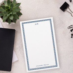 Navy Blue Monogrammed Stationery