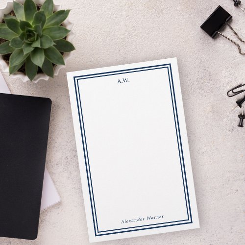 Navy Blue Monogrammed Stationery