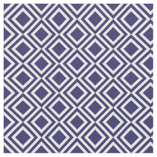 Navy Blue Moroccan Diamond Geometric Pattern Fabric