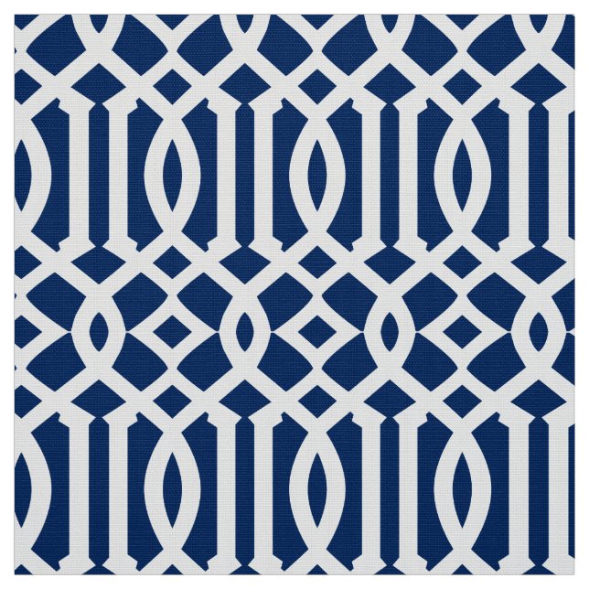 Navy Blue Moroccan Pattern | Fabric (Swatch)