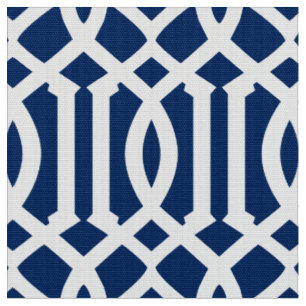 Navy Blue Moroccan Pattern   Fabric