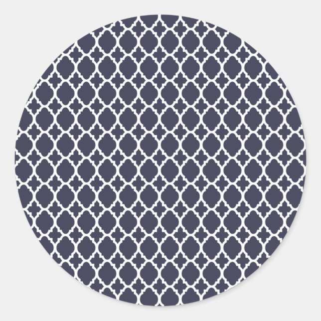 Navy Blue Moroccan Tile Stickers (Front)