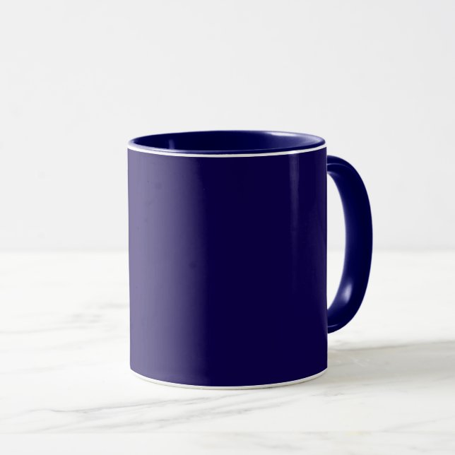 Navy Blue mug with navy blue trim, (Front Right)