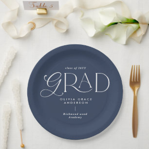 Navy blue multi photo modern contemporary paper plates