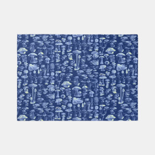 Navy Blue Mushroom Rug - Mushroom Carpet Area Rug
