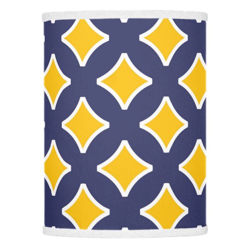 Navy blue mustard yellow white modern lamp shade