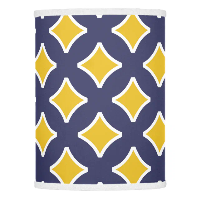 Navy Blue Mustard Yellow White Modern Lamp Shade Zazzle 5554