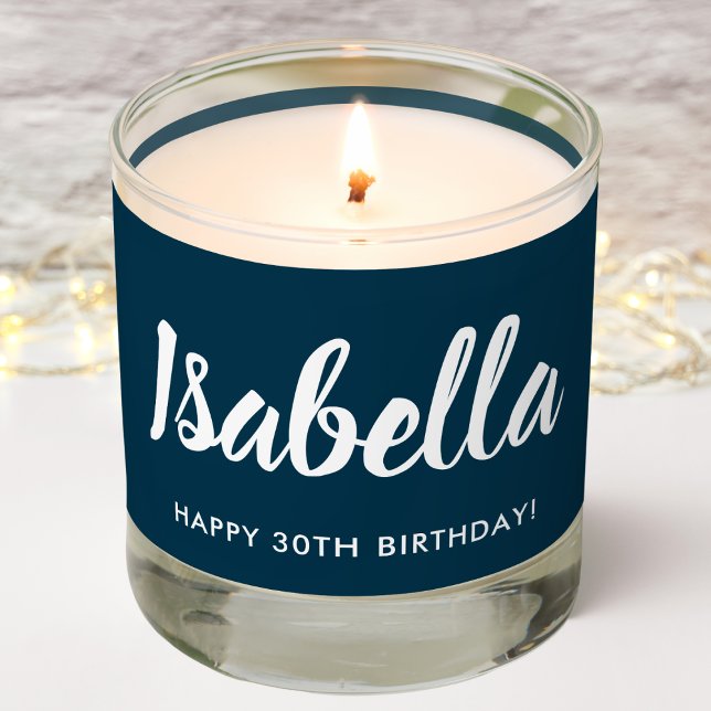 Navy Blue | Name Typography | Birthday  Scented Candle (Creator Uploaded)
