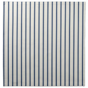 Navy Blue Narrow Vertical Ticking Stripe Cloth Napkin