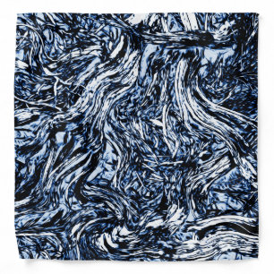 Navy Blue Nature Abstract Pattern Bandana