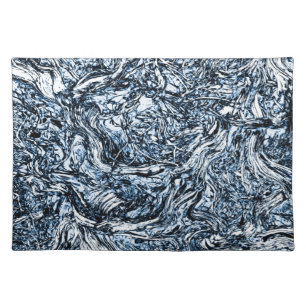 Navy Blue Nature Abstract Pattern Cloth Placemat
