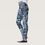 Navy Blue Nature Abstract Pattern Leggings<br><div class="desc">... </div>