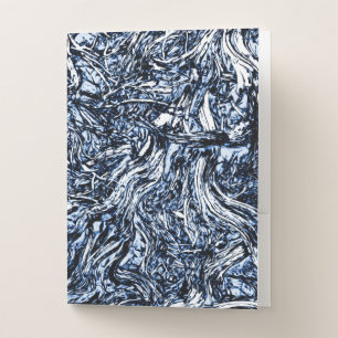 Navy Blue Nature Abstract Pattern Pocket Folder