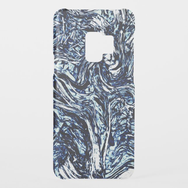 Navy Blue Nature Abstract Pattern Uncommon Samsung Galaxy Case (Back)