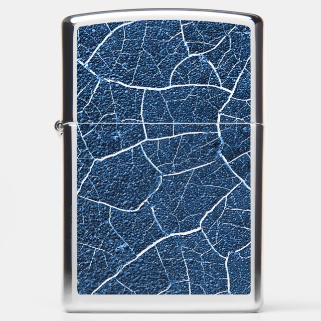 Navy Blue Nature Abstract Pattern Zippo Lighter (Front)